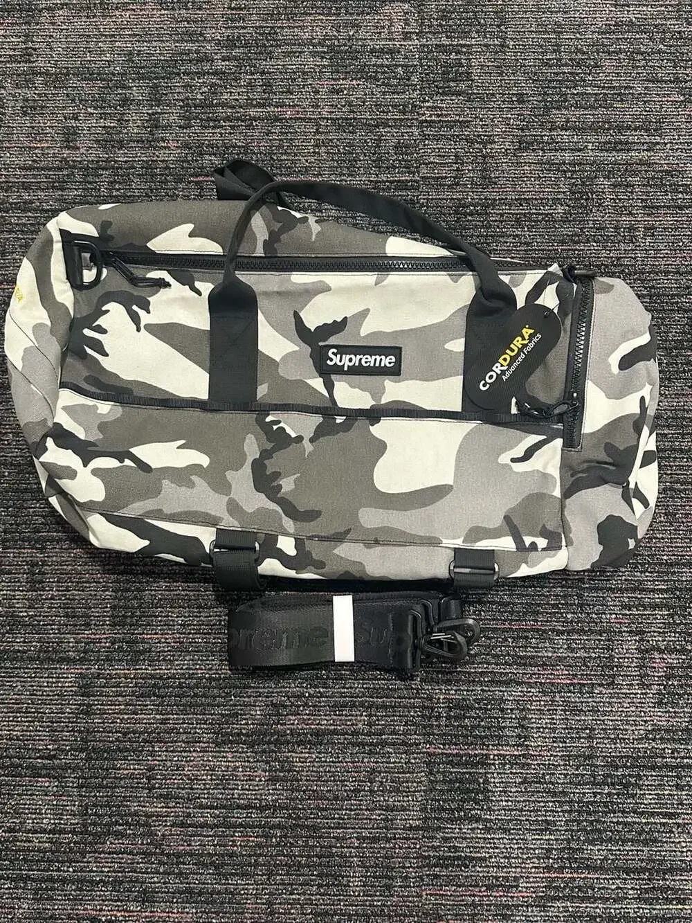 Supreme SS25 Cordura Duffle Bag Snow Camo